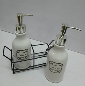 Dispenser Set - Soap and Lotion with Metal Stand Home Decor Soap & Lotion Dispensers
