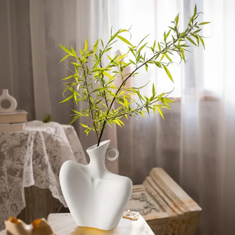 Collarbone Statement Ceramic Vase Abstract Human Torso Sculptural Art Piece Matte White Black Home Decor Home & Garden Uncategorized