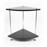 Two-Tier Corner Side Table with Chrome Poles Side Table End Tables