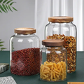 Glass Storage Jar - 3L Borosilicate with Acacia Wood Lid Airtight Silicone Seal Kitchen & Dining Food Storage Containers