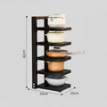 Multi-Layer Pot Storage Rack Vertical Tower 5-Tier Adjustable Pan Holders 62cm Kitchen & Dining Pot Racks
