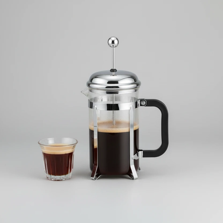 Jinmeilai Glass French Press Coffee Maker 850ml Chrome Dome Lid Mesh Plunger Filter Black Handle Kitchen & Dining French Presses