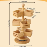 3-Tier Rotating Bamboo Tea Bag Organizer with 360° Swivel Base Kitchen & Dining Kitchen Counter & Beverage Station Organizers