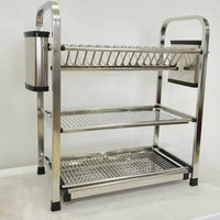 Heavy Duty 3-Tier Aluminium Dish Rack Kitchen Storage Dish Racks