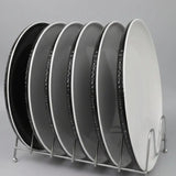 Black & White Ceramic Dinner Plates Set of 6 Kitchenware Plates