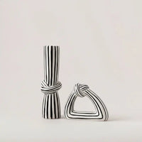 Monochrome Knot Ceramic Vase Set Home Décor Vases