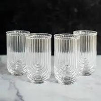 Retro U-Shape Highball Glasses Set of 6 Kitchen & Dining Drinkware Sets