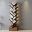Tree Bookshelf - Dark Brown Wood Storage Rack 158x34x20cm Home Furnishings Rack Bookcases & Shelves