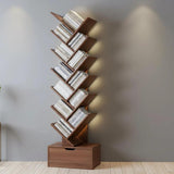 Tree Bookshelf - Dark Brown Wood Storage Rack 158x34x20cm Home Furnishings Rack Bookcases & Shelves