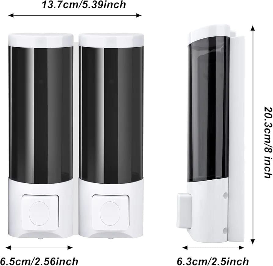 Double Wall Mounted Soap Dispenser for Bathroom and Kitchen – 500ml Capacity