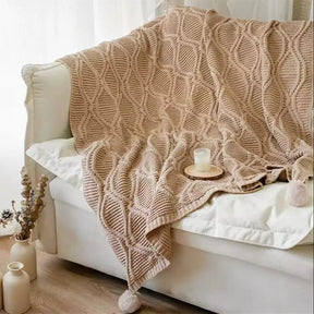 Nordic Cotton Knitted Sofa Cover with Tassel Ends nordic cotton knitted sofa cover Slipcovers