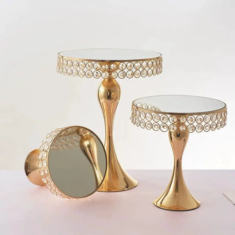 Crystal Gold Cake Stand Set of 3 Cake stand Cake Stands