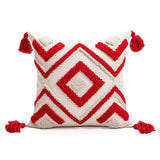 3pc Christmas Themed Pillow Covers - 45x45cm White with Red