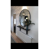 Elegant 80cm Round Wall Mirror in Black or Gold Frame – Modern Home Décor Accent