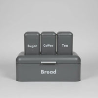 Nordic Bread Bin with Three Canister Set – Large Capacity Kitchen Storage Organizer food stora Food Storage Containers
