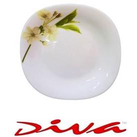 36pcs Set 7.5" Quadra Square Side Plates | Snowdrops | Charming and Elegant | Porcelain- Furaha Finds Kenya