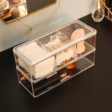 Transparent Cosmetic Storage Box – Acrylic Makeup Organizer for Cotton Pads, Swabs, and Beauty Essentials