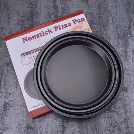 3Piece NonStick Pizza Pan Set | Carbon Steel | 24cm, 26cm, 28cm | Durable & Easy Handling- Furaha Finds Kenya