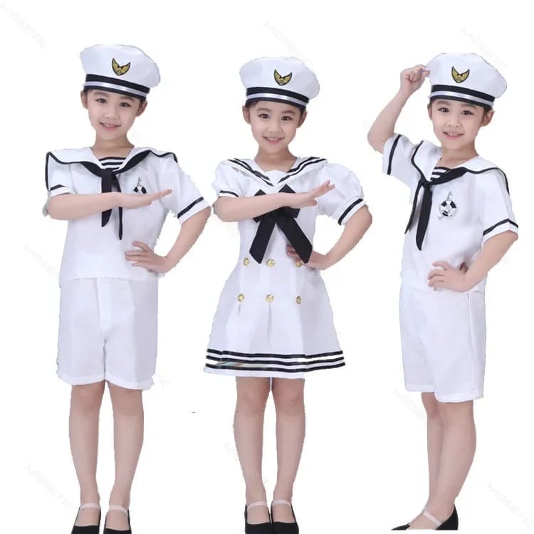 Professional Children’s Marine Hostess & Host Sailor Cosplay Costume – Navy Themed CBC Career Outfit