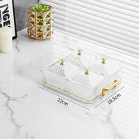 5pcs Dessert Snack Set with Bamboo Tray – Acrylic Square Serving Bowls for Snacks, Fruits, and Parties households Serving Platters
