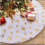 Faux Fur Christmas Tree Skirts – 90cm Gold and Silver Decorative Base Cover