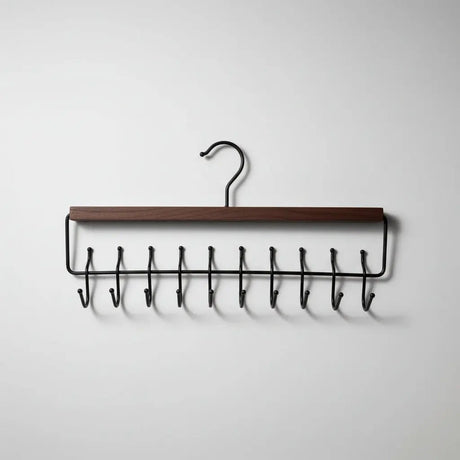 10-Hook Walnut Closet Organiser Hanger Home & Garden Closet Organizers