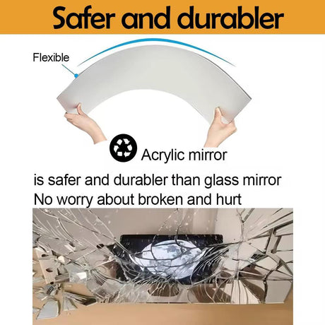 Unbreakable Acrylic Mirror – Self Adhesive Rectangular Design