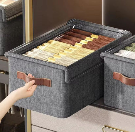 Collapsible Fabric Closet Organizer with Cove r– Space-Saving Storage Basket- Furaha Finds Kenya