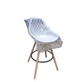 Modern Nordic High Bar Stool with Wooden Legs and White Lattice Plastic Seat – Elegant and Comfortable Counter Chair furniture Bar Stools