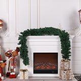 Christmas Green Pine Needle Wreath Garland – 2.7m Hanging Ornament for Door and Holiday Décor