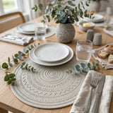 Embossed PU Leather Round Placemats Kitchen & Dining Placemats