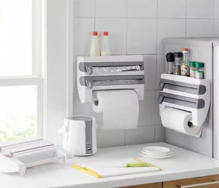 Triple Paper Dispenser with Cutter and Storage