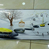 Crystal Porcelain Decorative Painting with Clock – 30x60cm households Wall Clocks