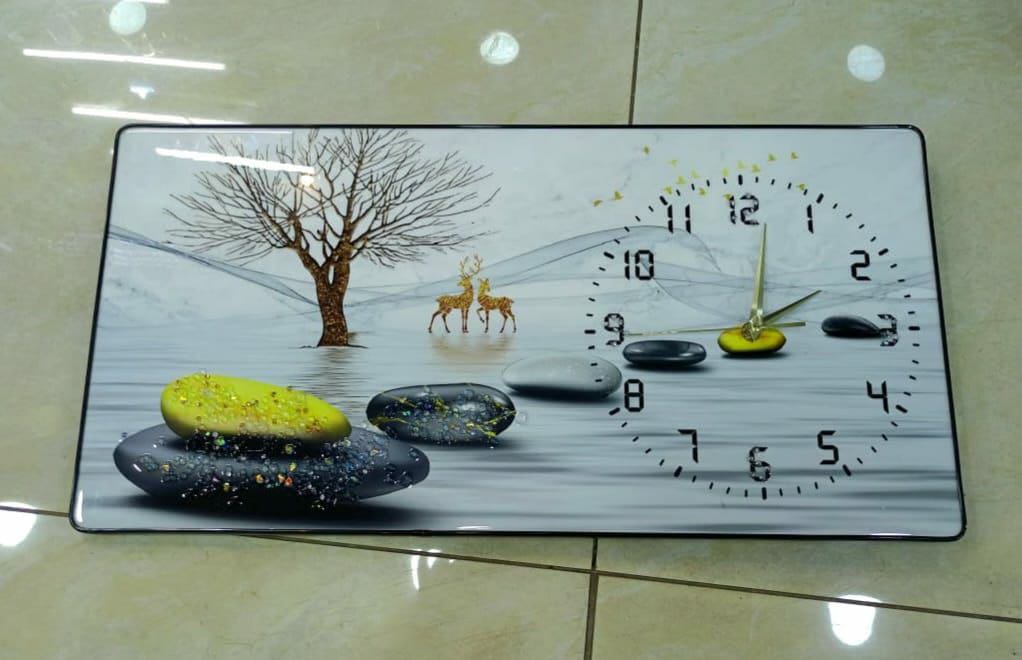 Crystal Porcelain Decorative Painting with Clock – 30x60cm