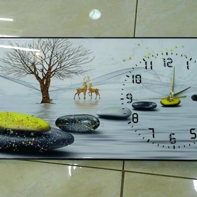 Crystal Porcelain Decorative Painting with Clock – 30x60cm households Wall Clocks