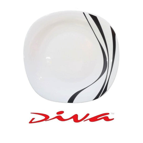 36pcs Set 7.5" Quadra Square Side Plates | Midnight | Sleek and Sophisticated | Porcelain- Furaha Finds Kenya