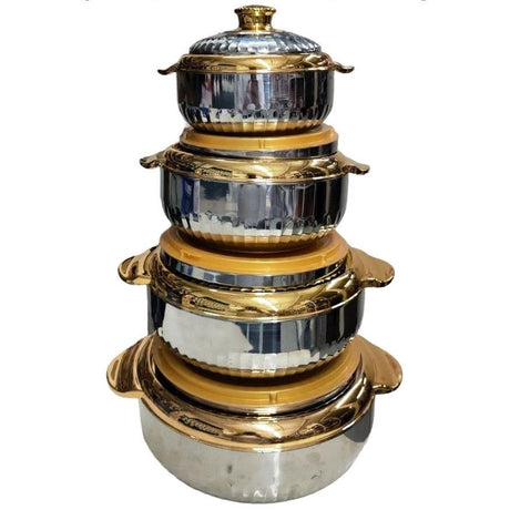 4 Pcs Steelexx Hotpots | Insulated Food Containers | 800ml, 1600ml, 2400ml, 3000ml | Keep Food Hot for Hours- Furaha Finds Kenya