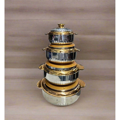4 Pcs Steelexx Hotpots | Insulated Food Containers | 800ml, 1600ml, 2400ml, 3000ml | Keep Food Hot for Hours- Furaha Finds Kenya