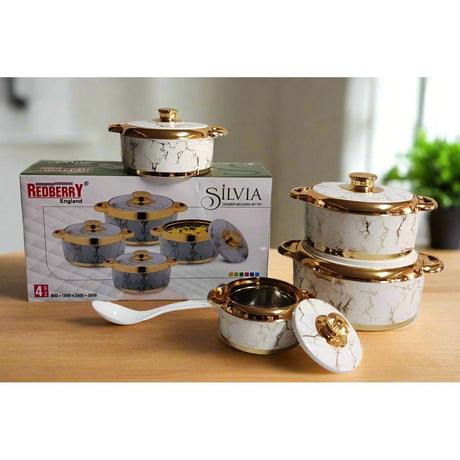 Redberry Plastic Designer Hotpot Set "Silvia" | 4 Piece Insulated Serving Set | 800ml to 3600ml Capacity- Furaha Finds Kenya