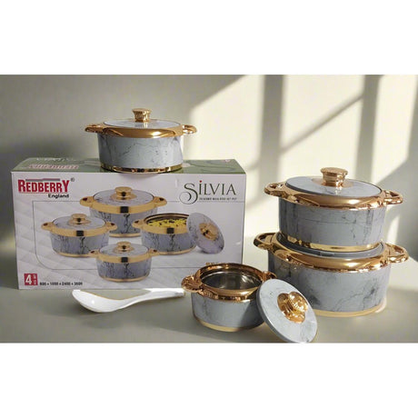 Redberry Plastic Designer Hotpot Set "Silvia" | 4 Piece Insulated Serving Set | 800ml to 3600ml Capacity- Furaha Finds Kenya