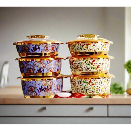 Redberry Floranza Designer Insulated Hotpots Set | Premium Plastic Floral Food Warmer | Durable Hot Food Storage & Serving Hotpots- Furaha Finds Kenya