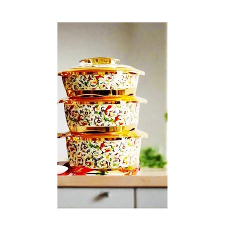 Redberry Floranza Designer Insulated Hotpots Set | Premium Plastic Floral Food Warmer | Durable Hot Food Storage & Serving Hotpots- Furaha Finds Kenya