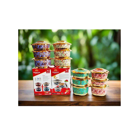 Redberry Floranza Designer Insulated Hotpots Set | Premium Plastic Floral Food Warmer | Durable Hot Food Storage & Serving Hotpots- Furaha Finds Kenya
