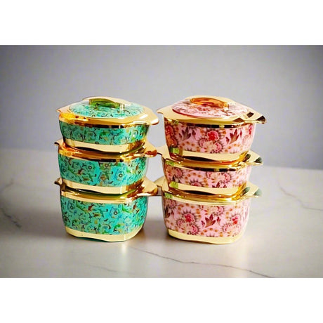 Redberry Floranza Designer Insulated Hotpots Set | Premium Plastic Floral Food Warmer | Durable Hot Food Storage & Serving Hotpots- Furaha Finds Kenya
