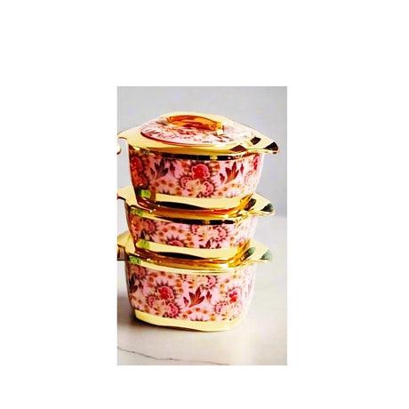 Redberry Floranza Designer Insulated Hotpots Set | Premium Plastic Floral Food Warmer | Durable Hot Food Storage & Serving Hotpots- Furaha Finds Kenya