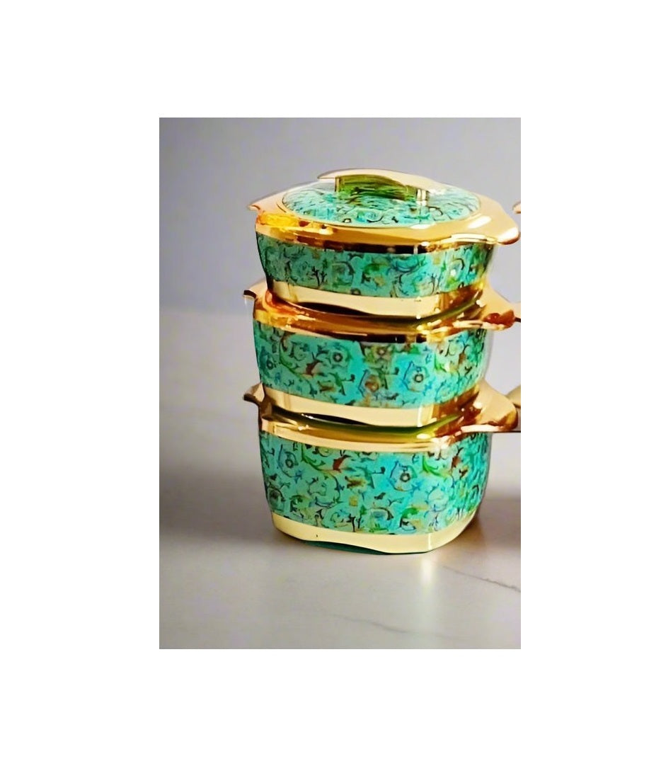 Redberry Floranza Designer Insulated Hotpots Set | Premium Plastic Floral Food Warmer | Durable Hot Food Storage & Serving Hotpots