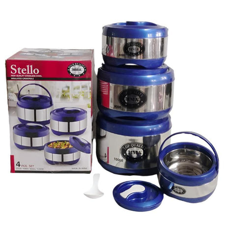 Stainless Steel Insulated Hotpot | Stello Jumbo 4-Piece Set | Premium Food Storage & Serving Containers- Furaha Finds Kenya