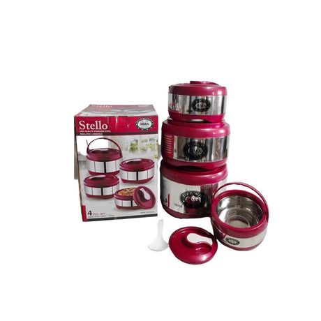 Stainless Steel Insulated Hotpot | Stello Jumbo 4-Piece Set | Premium Food Storage & Serving Containers- Furaha Finds Kenya