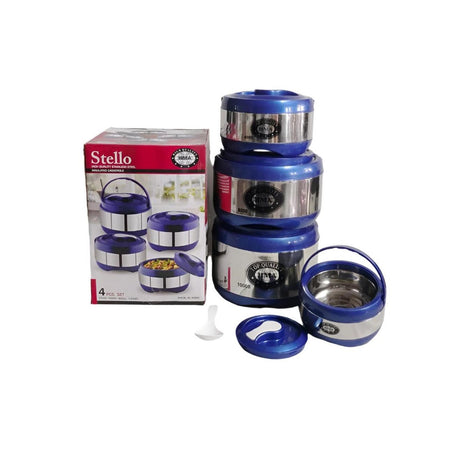 Stainless Steel Insulated Hotpot | Stello Jumbo 4-Piece Set | Premium Food Storage & Serving Containers- Furaha Finds Kenya