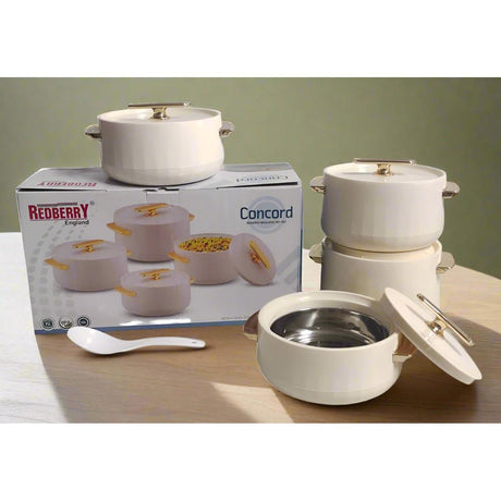 Redberry Plastic Designer Hotpot | "Concord" 3Piece Set | 2400ml, 3000ml, 3600ml | Durable Plastic with Sophisticated Finish- Furaha Finds Kenya